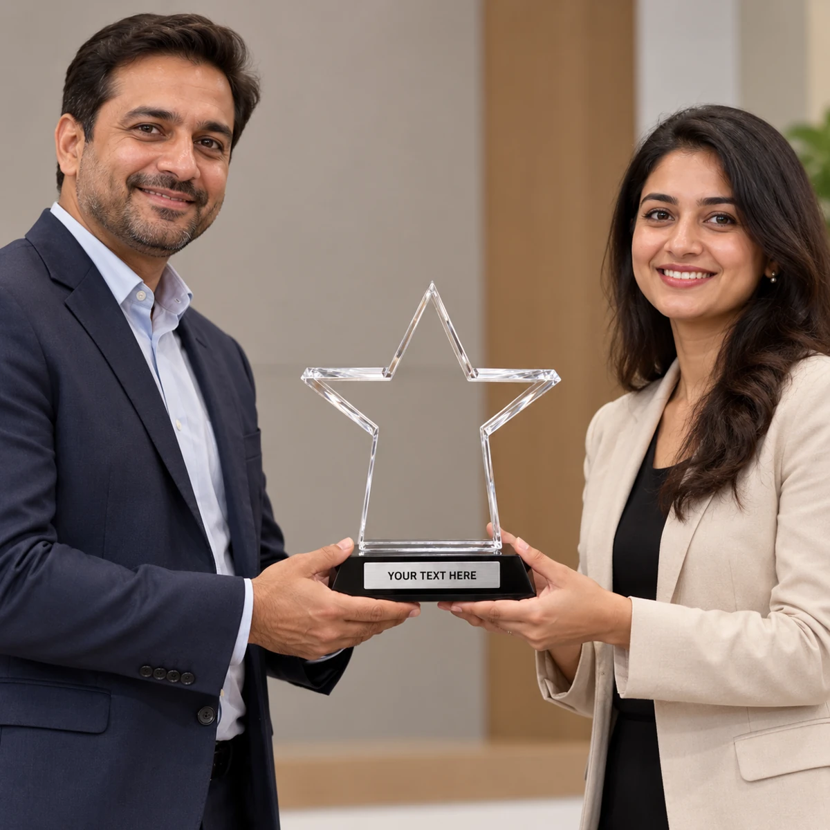 Clear Acrylic Star Trophy - view 3